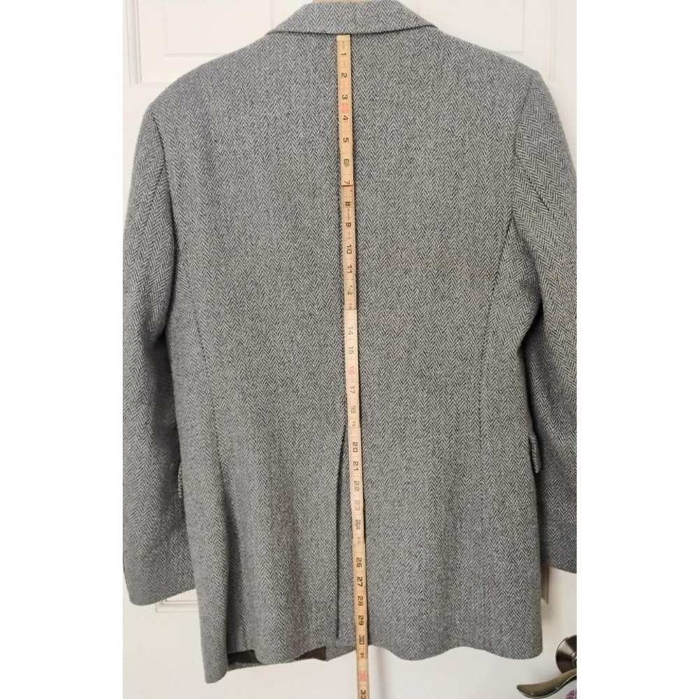 VTG John Blair Herringbone Blazer Mens 40 Gray Two Button Wool Blend Sport Coat - Picture 6 of 8